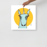 Image 2 of Blue Unicorn (Yellow) - Poster