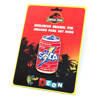 Image 1 of Jurassic Park x DesignerCon x Flavor Brand - Soda Lapel Pin