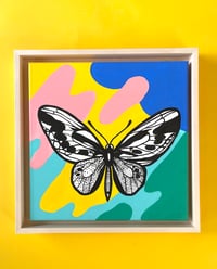 Image of 3x Butterfly Paintings Triptych