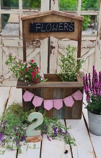 Image 1 of  Stand set 1  Chalkboard and 2 wooden garlands 