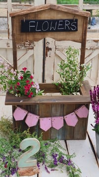 Image 4 of  Stand set 1  Chalkboard and 2 wooden garlands 