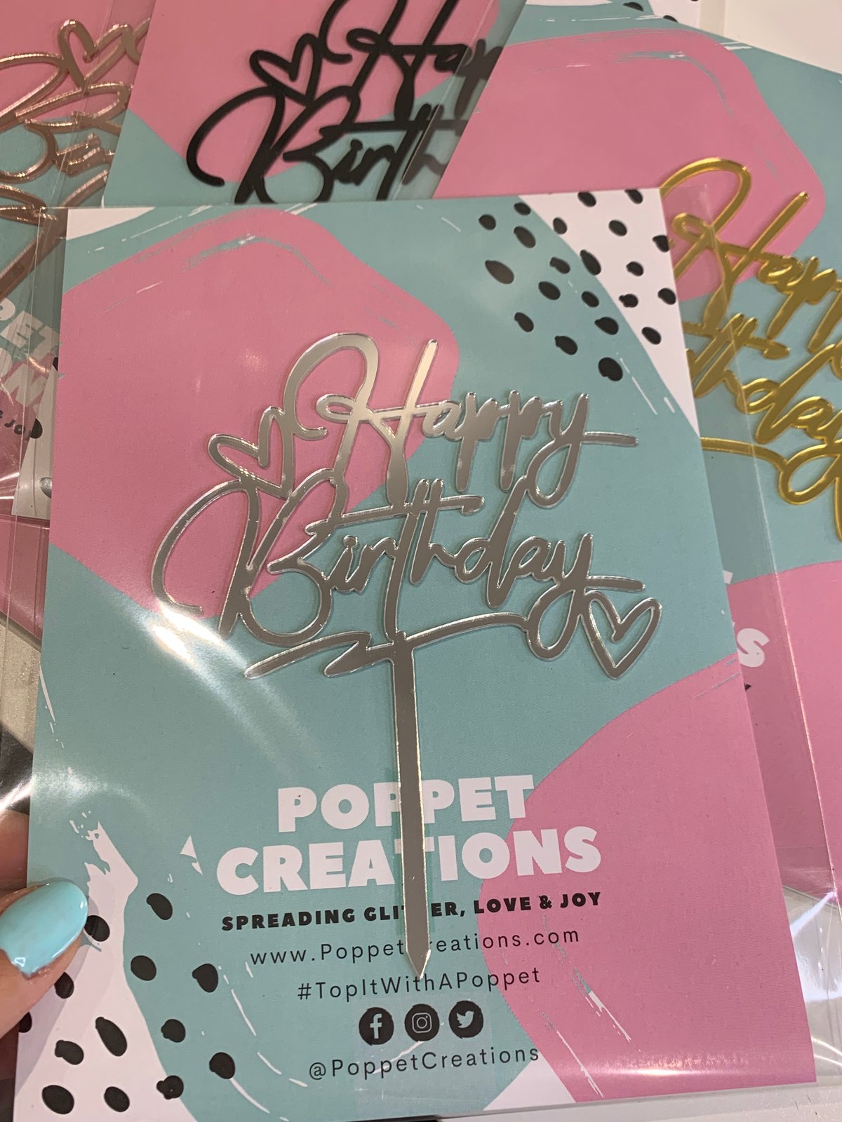 Image of Acrylic Happy Birthday Topper