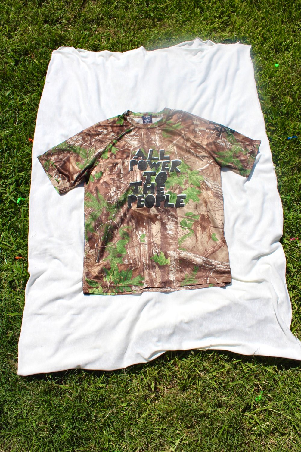 the all power tee in forest camo