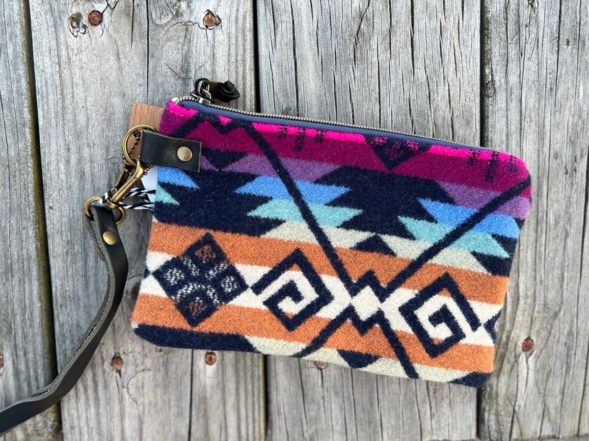 Multicolor Pendleton clutch