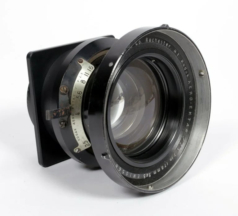 Kodak Aero Ektar 178mm F2.5 Accessories (cap/shade/graflex lens board)