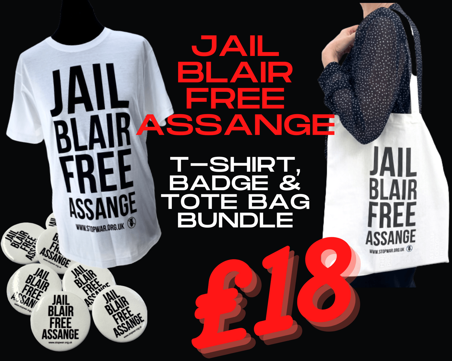 Image of Jail Blair Free Assange Bundle