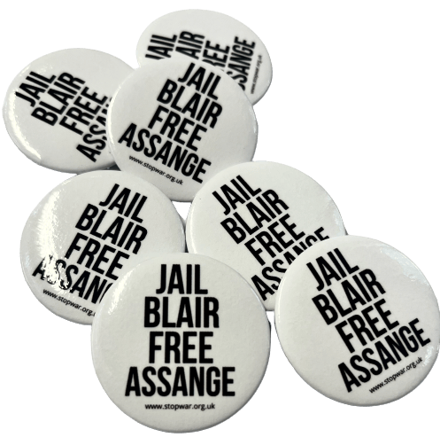 Image of Jail Blair Free Assange Badge