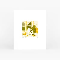 Image 1 of Still Life with Cat and Pigeons screenprint