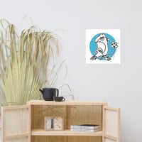Image 5 of Bird and Flower (Blue) - Poster