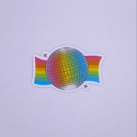 Image 2 of Rainbow Mirrorball Sticker