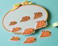 Image 3 of Swimming Capybara Clear Vinyl Stickers