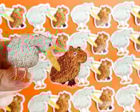 Image 2 of Capybara Chomp! Clear Vinyl Sticker