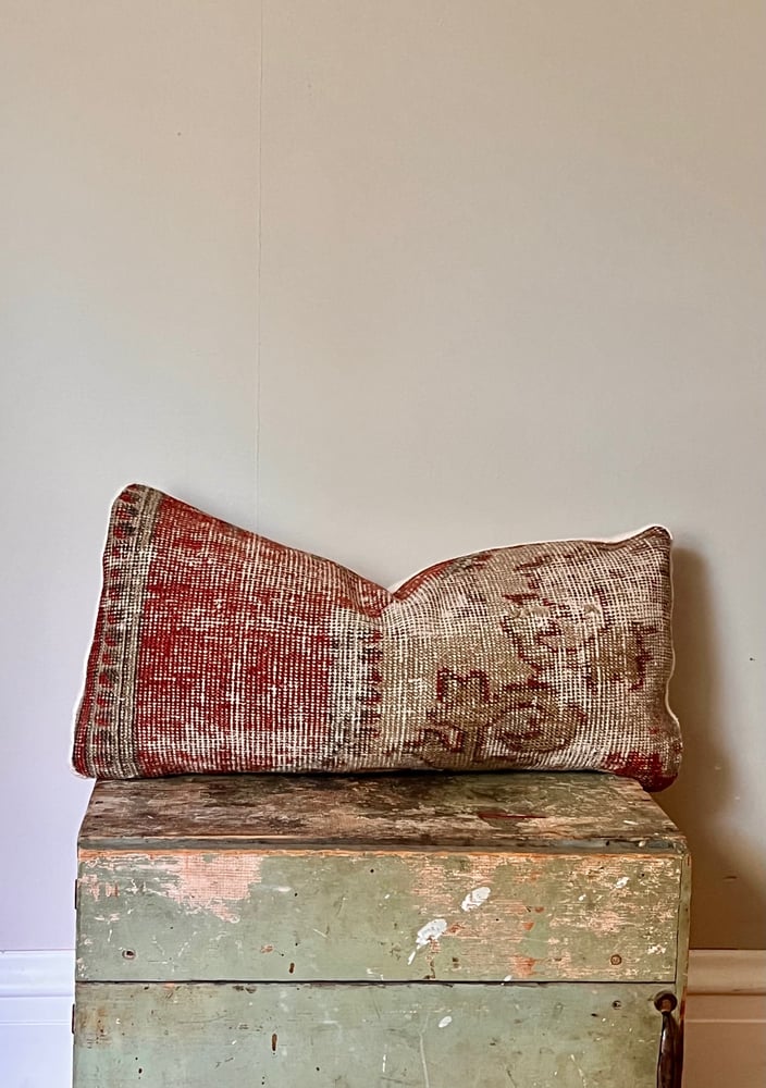 Image of Vintage Red TURKISH PILLOW 12"X24"