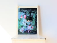 Image 2 of A girl and her hamster in the moonlit garden acrylic on canvas