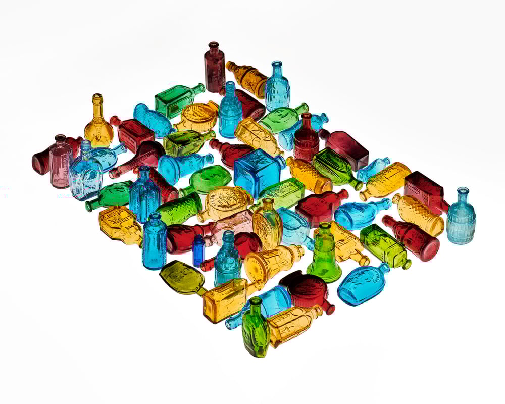 Image of Vintage Wheaton Glass Bottle Collection ANGLE