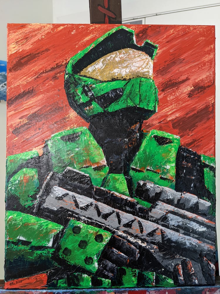 Image of Halo "Demon" Acrylic Painting