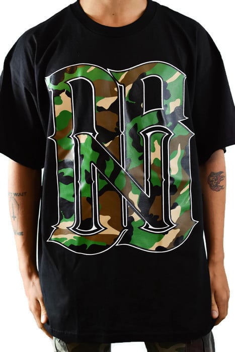 Image of Drum & Bass "DNB" T Shirt - Black/Camo