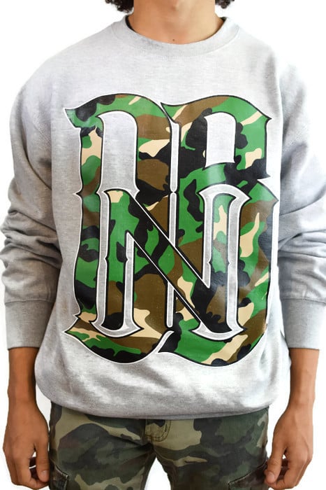 Image of Drum & Bass "DNB" Crewneck - Gray/Camo