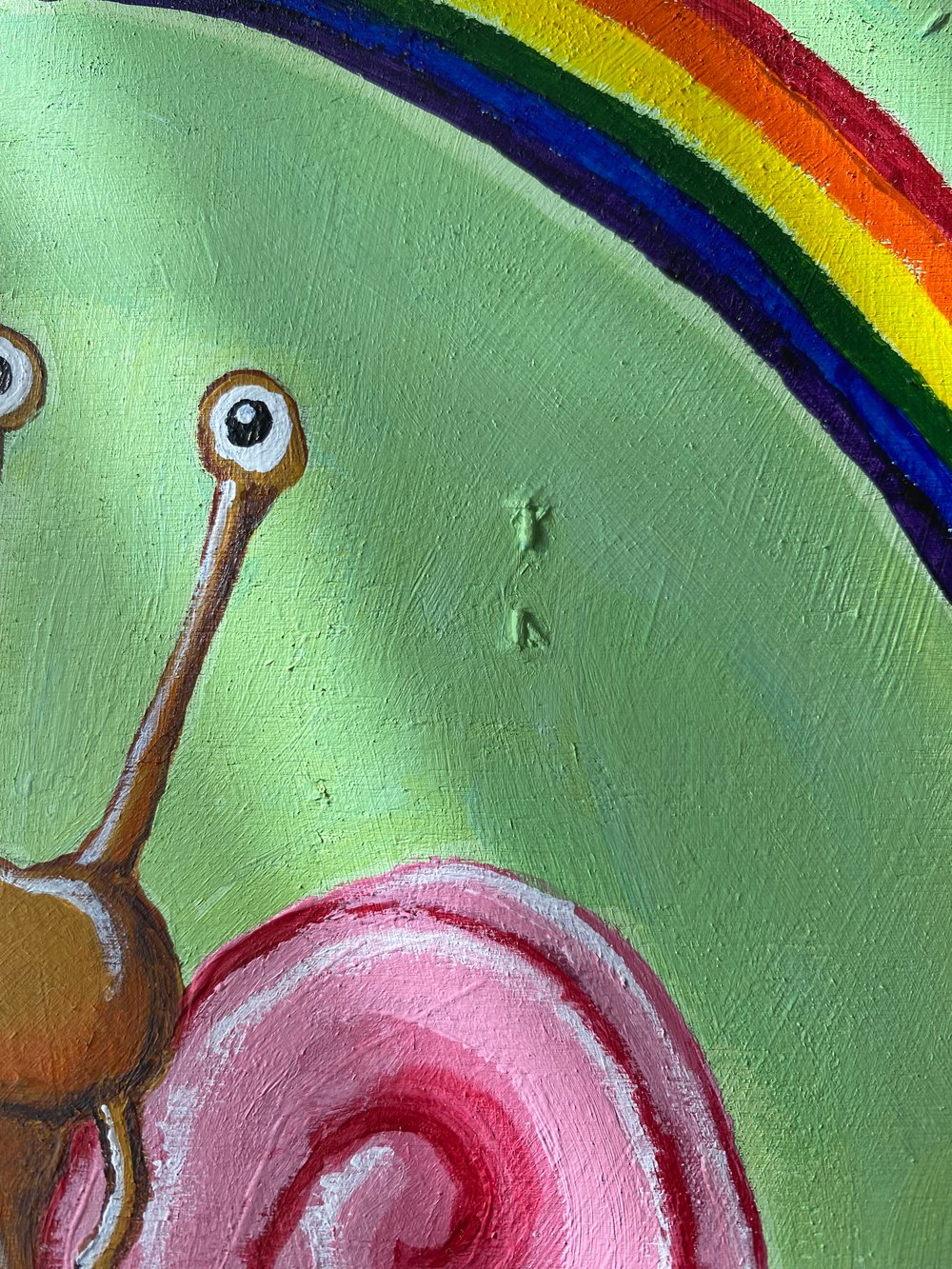 Image of "Summer Snail" Heart Shaped Painting