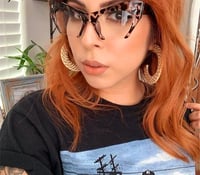 Image 1 of Clear Leopard Cat Eye Glam Frames 