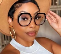 Image 1 of Clear Leopard Print Glam Frames