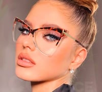 Image 1 of Clear Cat Eye Leopard Glam Frames