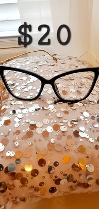 Image 2 of Black Clear Cat Eye Gold Frames