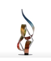 Image 2 of Square and Ribbon Modern Metal Sculpture