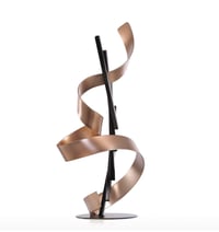 Image 4 of Straight Line and Ribbon Modern Metal Sculpture