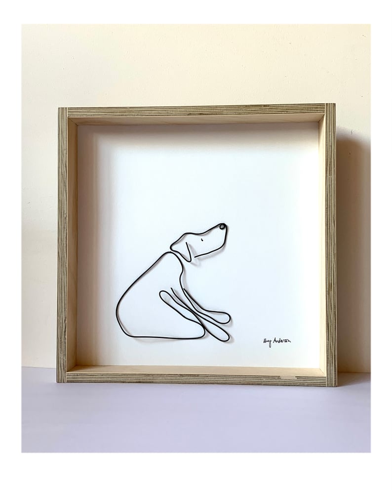 Image of Wire shadow box square: Maybe the cat?