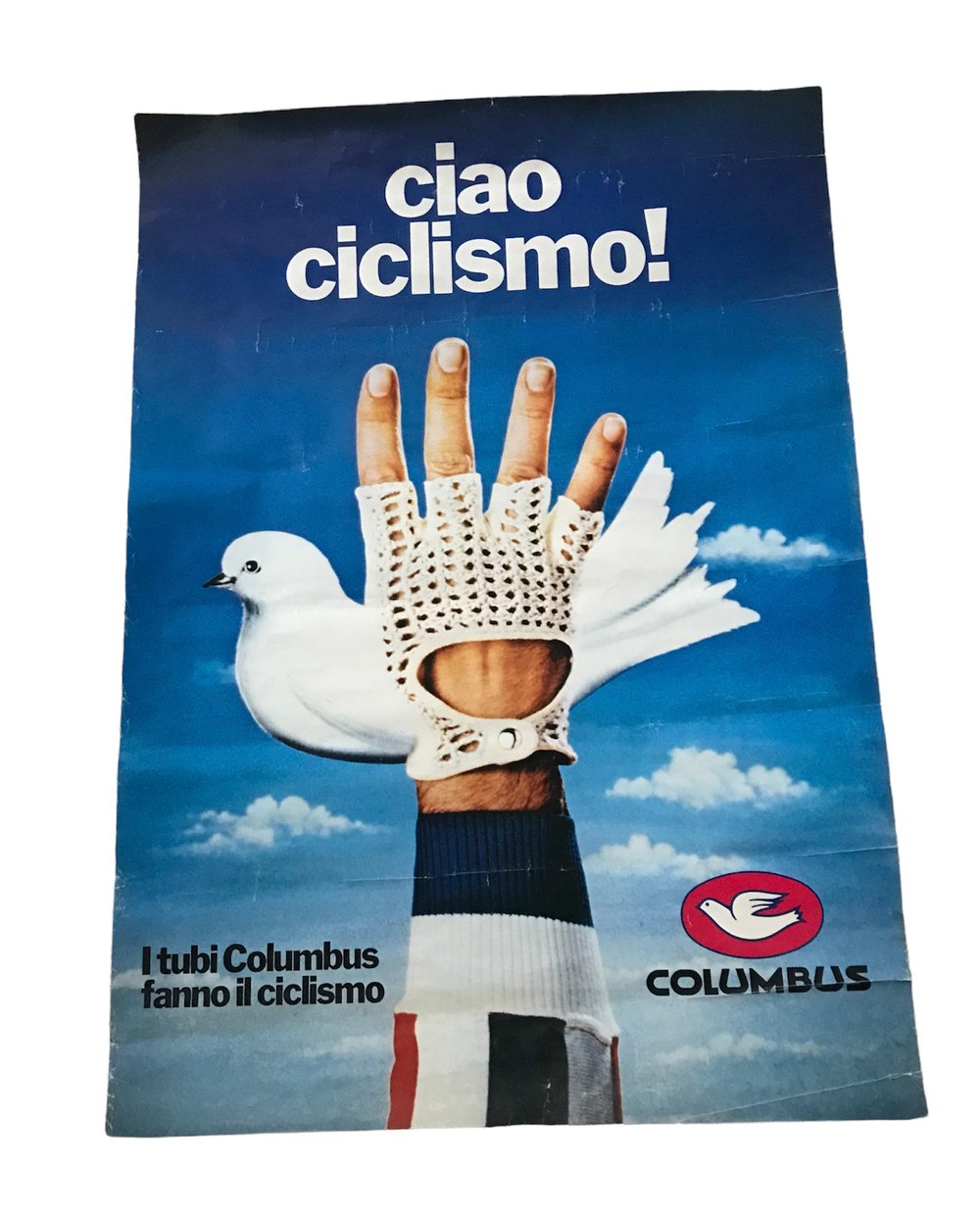 Original vintage Columbus poster made in 1977 / Ciao Ciclismo