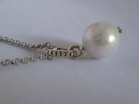 Image 3 of Sophie Countess of Wessex Inspired Long Freshwater Pearl Drop Chain Necklace June Birthstone