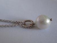 Image 4 of Sophie Countess of Wessex Inspired Long Freshwater Pearl Drop Chain Necklace June Birthstone