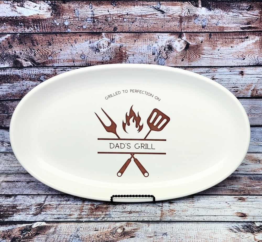 BBQ Gifts, Personalized Grilling Plate, Grill Master, Custom Platter