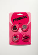 I'M PRO PRONOUNS 4 Badge pack (Neon pink)