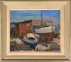 20th Century Swedish School 'Yacht in Dry Dock'