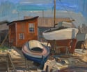 20th Century Swedish School 'Yacht in Dry Dock'