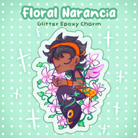 Image 2 of Floral Narancia - Glitter Epoxy Acrylic Charm