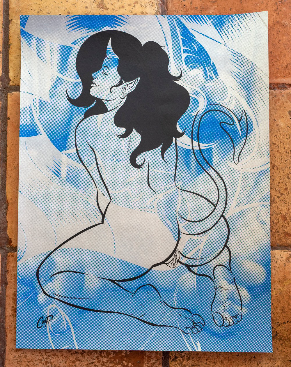 Image of BAREFOOT DEVIL GIRL Silkscreen Print