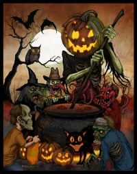 "Trick Or Treater Apple Cider Party" - Art Print