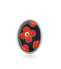 Image 1 of california poppy cloisonné ring 