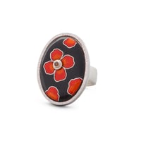 Image 3 of california poppy cloisonné ring 