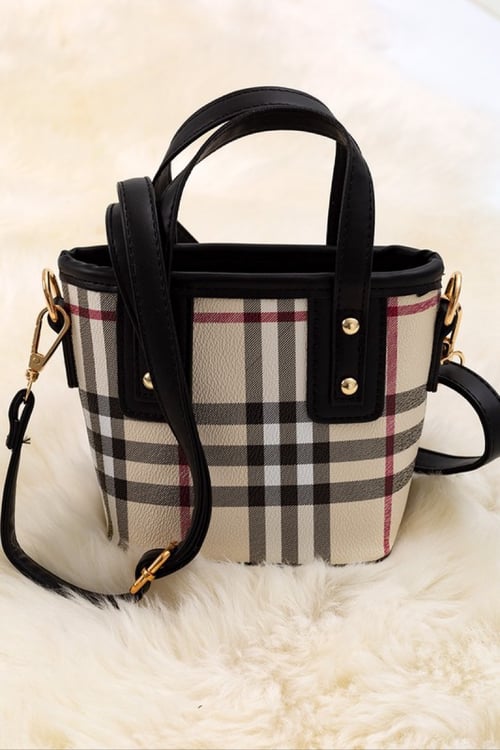 Image of Plaid Bucket Purse