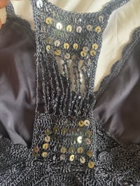 Image 5 of Vintage Y2K grey crochet beaded and sequin racer back cami