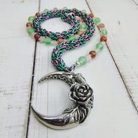 Image 2 of Asymmetrical Cosmic Rose Garden Necklace
