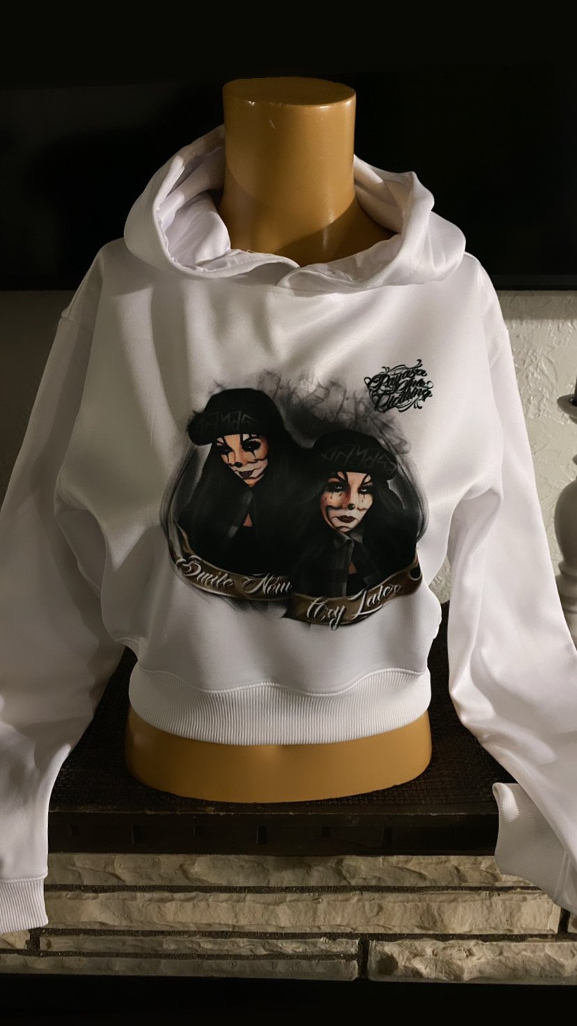 Image of Run small order bigger size Smile Now Cry Later cropped sweater 