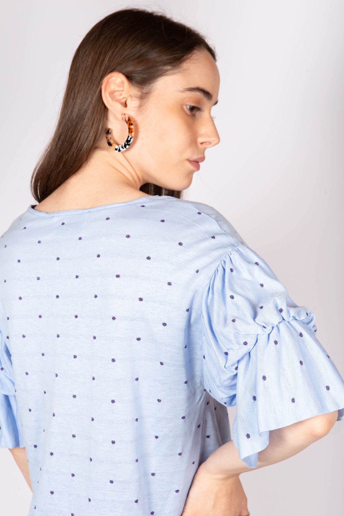 Image of MAGLIA MIRTIE POIS AZZURRO €69 - 70%