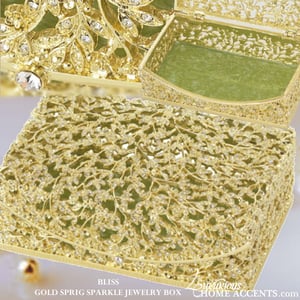 Image of Bliss Sprig Sparkle Gold Jewelry Box