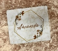 Personalized Marble/Floral mousepad 