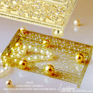 Image of Bliss Sprig Gold Vanity Organizing Trays